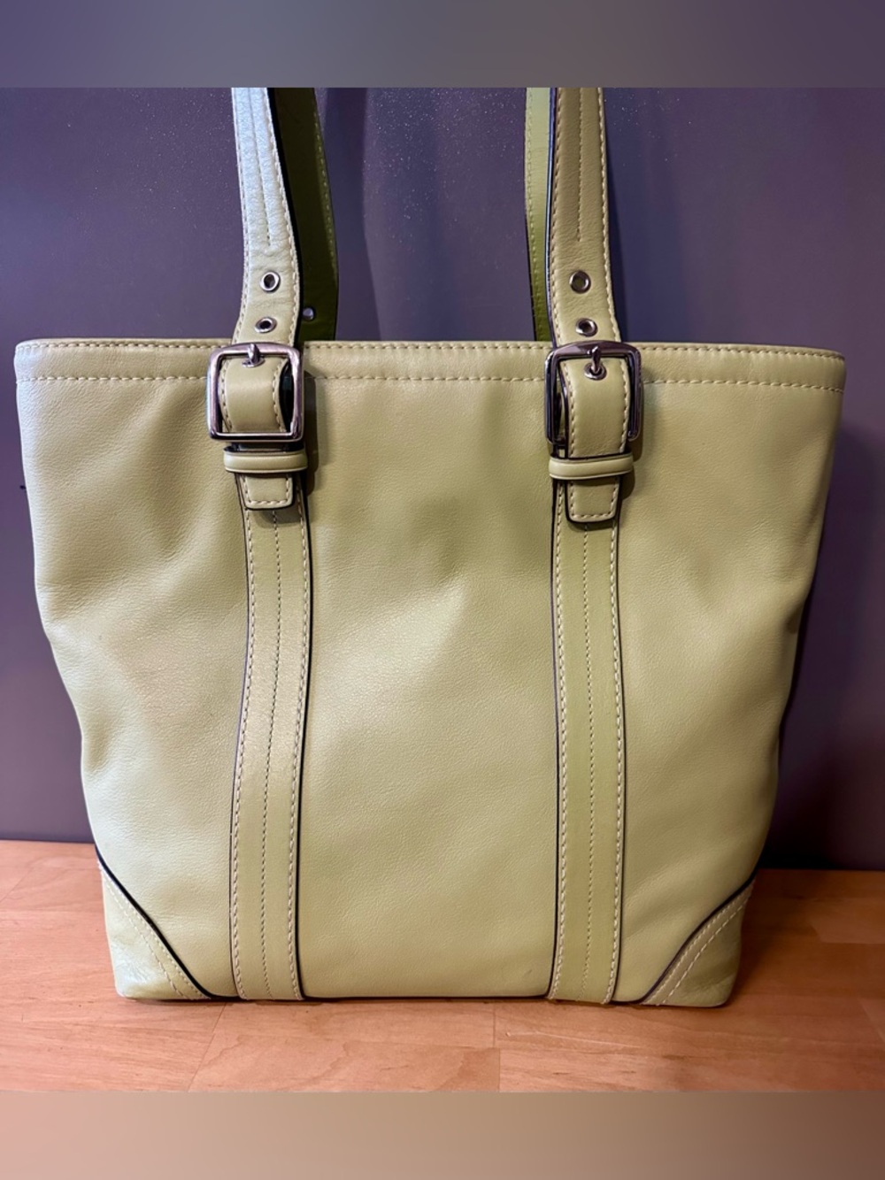 Coach Y2K  Lime Hampton Tote, F11201 - Picture 4 of 16